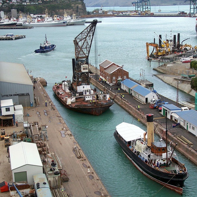 Old Ships In Graving Dock at Lyttelton